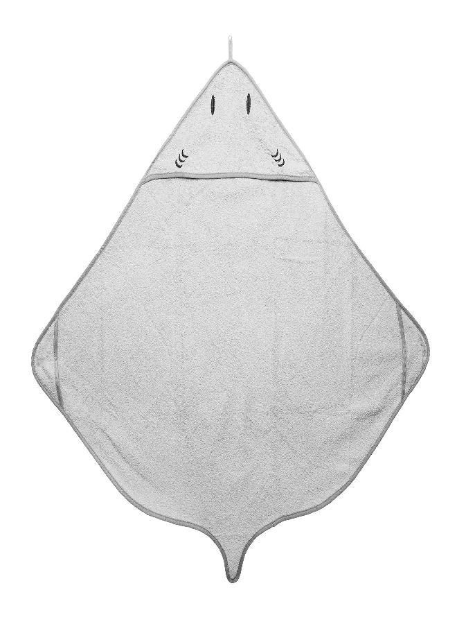 Ubbi Baby Hooded Bath Towel, Ultra Soft and Absorbent French Terry Cotton, Perfect Baby and Toddler Gift, Gray Stingray