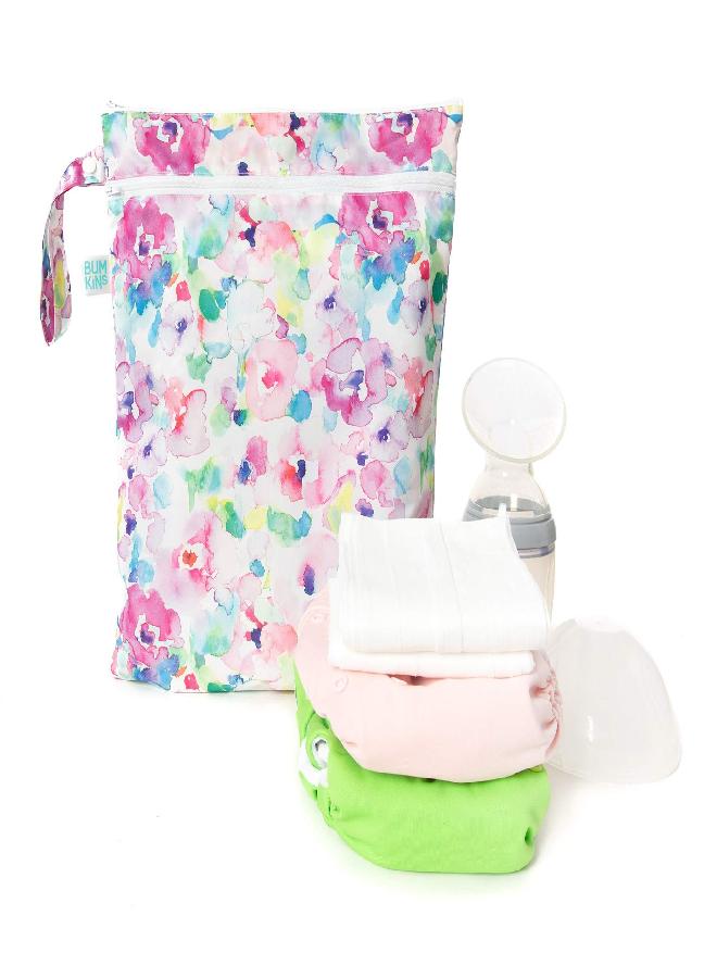 Bumkins Waterproof Wet Dry Bags for Baby, Travel, Swimsuit, Cloth Diapers, Pump Parts, Gym Clothes, Toiletries, Strap to Stroller, Zipper Reusable Bag, Packing Pouch