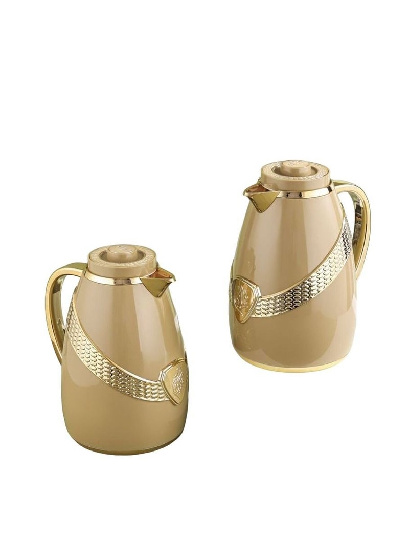Arabian Flask Set of (1 Litre + 1 Litre)  دله شاي وقهوة