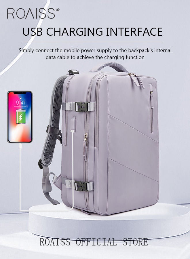 Large Travel Backpack Carry On Backpack Expandable Airline Airplane Approved Weekender Backpack Hiking Backpack Laptop Backpack with USB Charging Port Waterproof Backpack