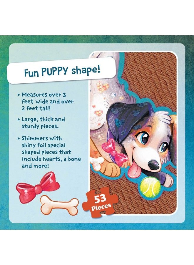 Shiny Puppy Floor Puzzle 43 Piece Giant Floor Puzzle For Kids Ages 3 & Up Fun Shaped Puzzle Pieces Great For Classrooms