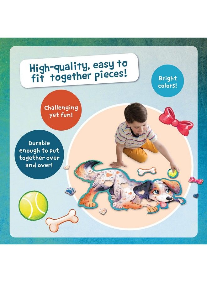Shiny Puppy Floor Puzzle 43 Piece Giant Floor Puzzle For Kids Ages 3 & Up Fun Shaped Puzzle Pieces Great For Classrooms