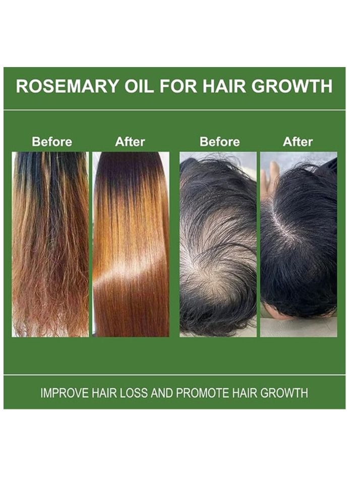 Rosemary Essential Hair Growth Oil Pure Organic Rosemary Oil for Dry Damaged Hair, Hair Growth Scalp Oil 2.02 Fl Oz