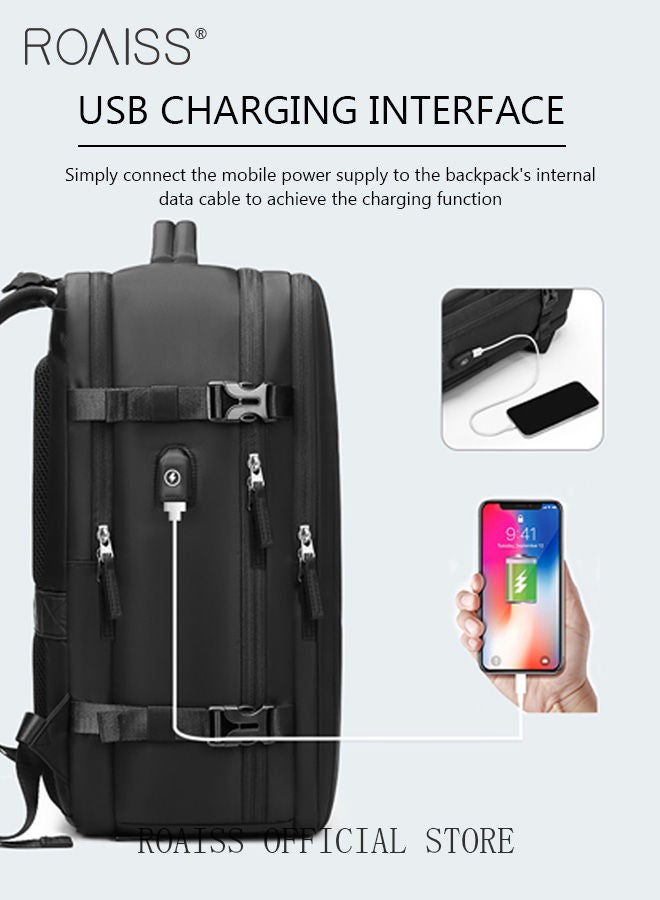 Large Travel Backpack Carry On Backpack Expandable Airline Airplane Approved Weekender Backpack Hiking Backpack Laptop Backpack with USB Charging Port Waterproof Backpack