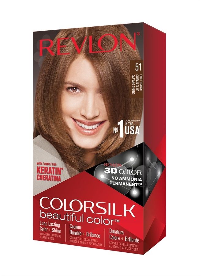 Revlon ColorSilk Hair Color, 51 Light Brown 1 ea