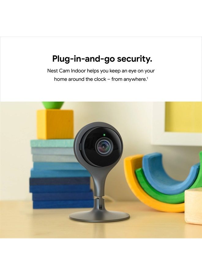 Nest Cam Indoor - 1st Generation - Wired Indoor Camera - Control with Your Phone and Get Mobile Alerts - Surveillance Camera with 24/7 Live Video and Night Vision