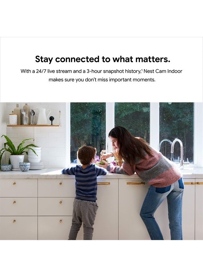 Nest Cam Indoor - 1st Generation - Wired Indoor Camera - Control with Your Phone and Get Mobile Alerts - Surveillance Camera with 24/7 Live Video and Night Vision