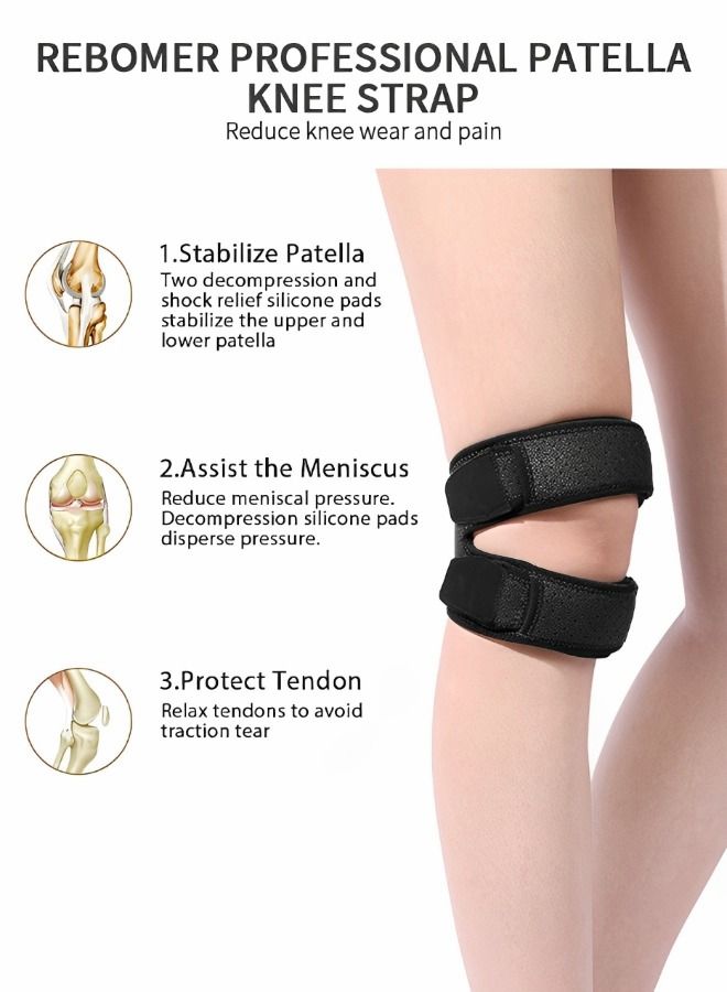 Patella Knee Brace, Adjustable Knee Brace for Knee Pain Prevention And Relief, Neoprene Knee Brace, Running Support Belt, Patella Stabilizer Support for Running, Fitness, Basketball