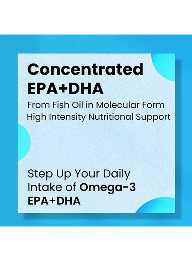Omega 3 Ultra Cardiovascular, Brain And Vision Support | Purified Concentrated Fish Oil | Brain Charge Dietary Supplement |Omega 3 Supplements to Promote Mental Focus and Clarity 60 Softgels