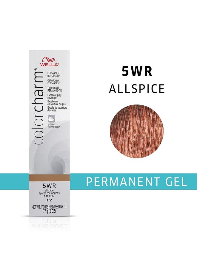 Wella Colorcharm Permanent Gel Hair Color For Gray Coverage 5Wr Allspice