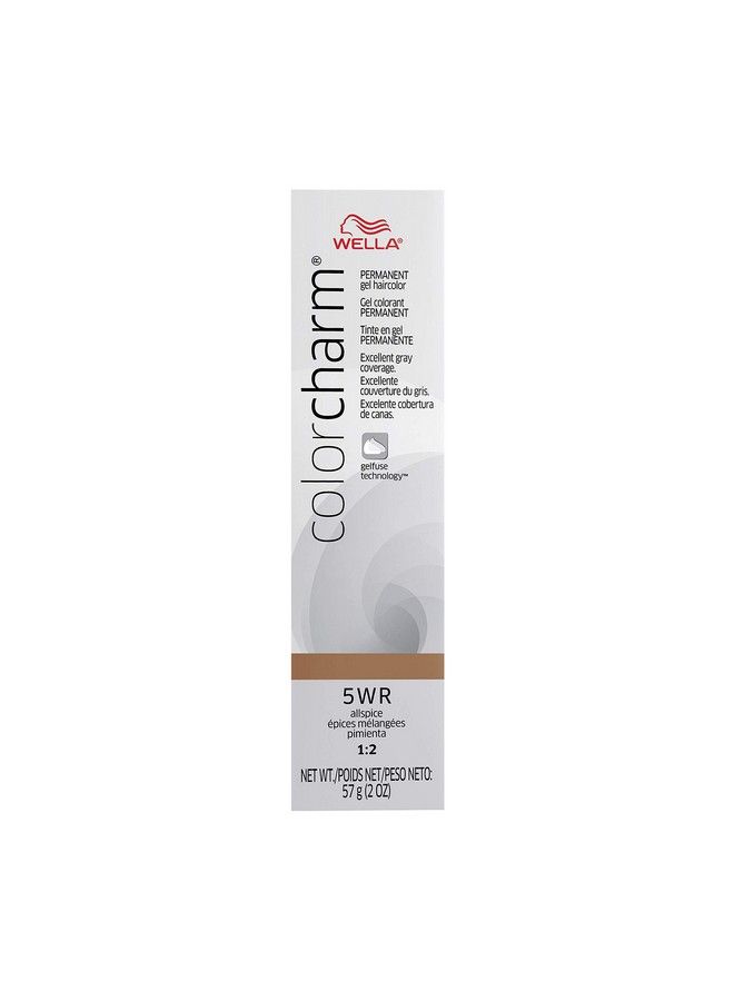 Wella Colorcharm Permanent Gel Hair Color For Gray Coverage 5Wr Allspice