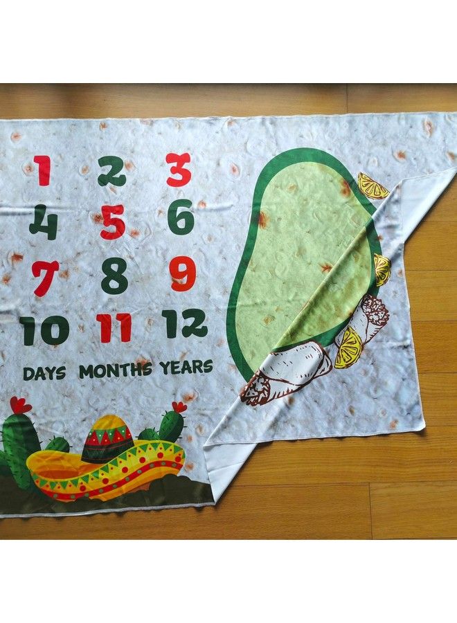 Burrito Baby Month Milestone Blanket For Photo Taken Avocado Age Blanket