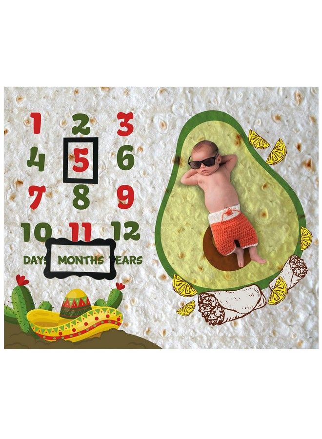 Burrito Baby Month Milestone Blanket For Photo Taken Avocado Age Blanket
