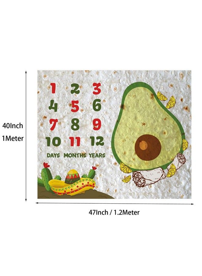 Burrito Baby Month Milestone Blanket For Photo Taken Avocado Age Blanket