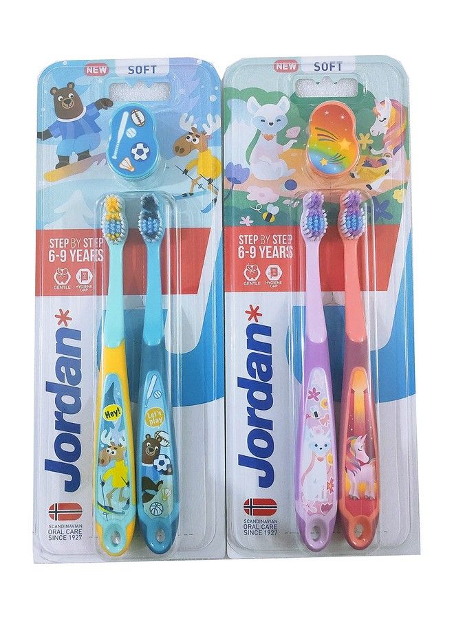 Step 3 Kids Toothbrush 6 9 Years Soft Bristles Bpa Free (Pack Of 4 6 9 Years Multi Color)