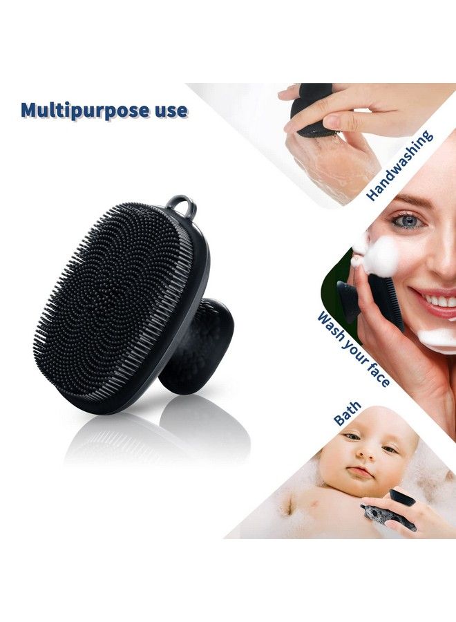 Silicone Face Scrubber For Men Facial Cleansing Brush Silicone Face Wash Brush Manual Waterproof Cleansing Skin Care Face Brushes For Cleansing And Exfoliating (Black)