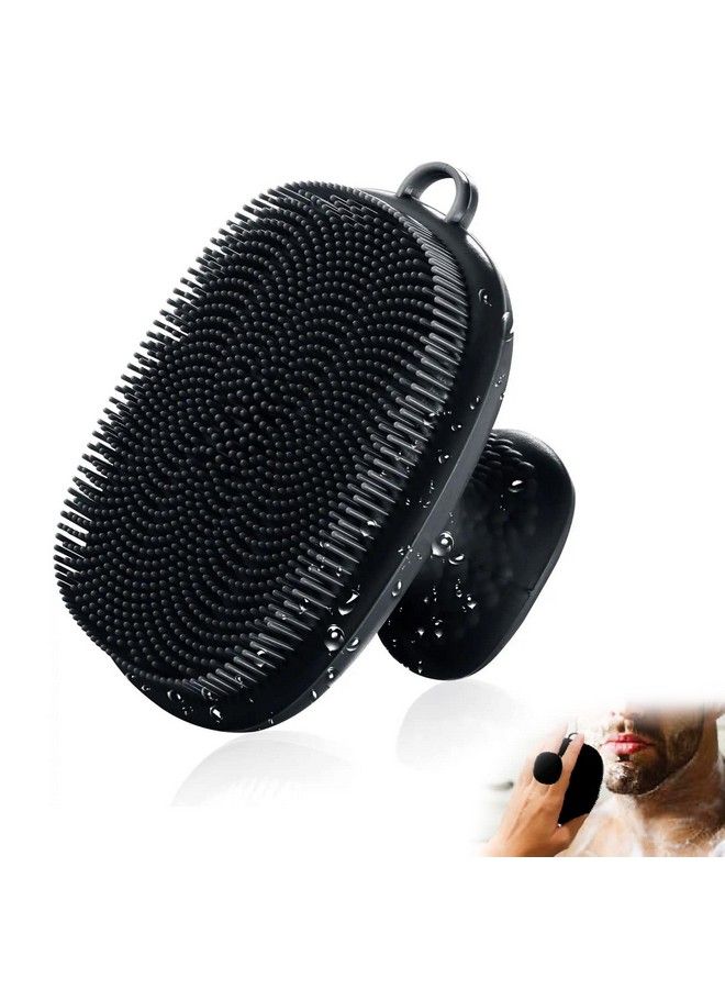 Silicone Face Scrubber For Men Facial Cleansing Brush Silicone Face Wash Brush Manual Waterproof Cleansing Skin Care Face Brushes For Cleansing And Exfoliating (Black)