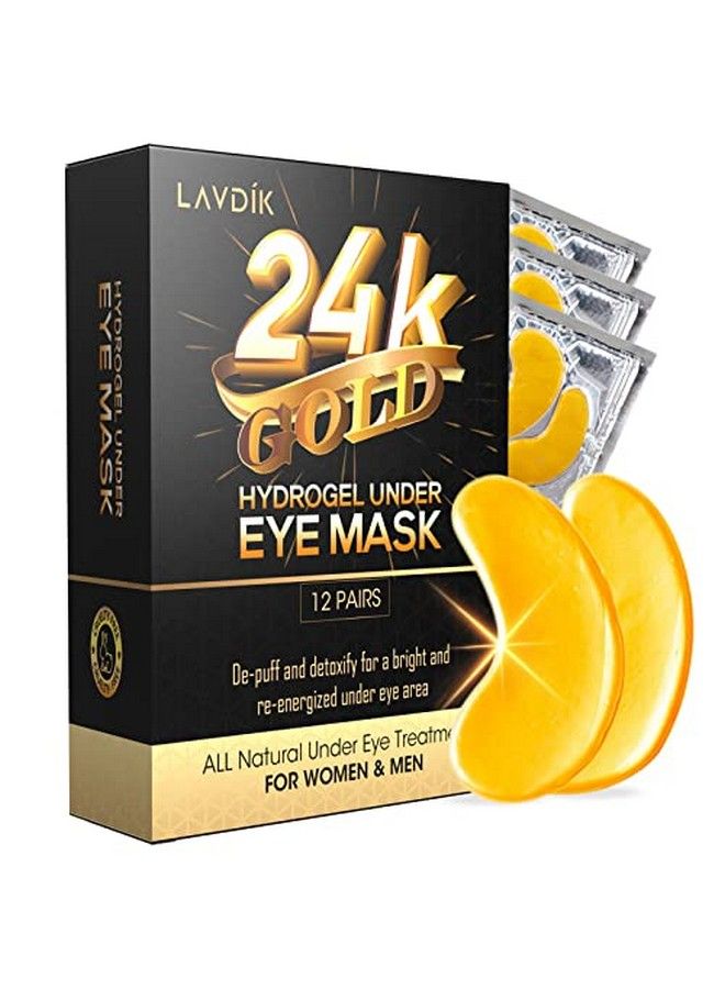 Under Eye Patches 24K Gold Eye Mask 12 Pairs Collagen Eye Patch For Puffy Eyes And Dark Circles And Antiaging Deep Moisturizing Eye Treatment Masks For Women And Men