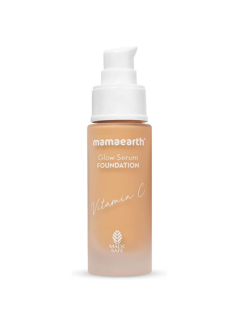 MAMAEARTH Glow Serum Foundation with Vitamin C & Turmeric for 12 Hour Long Stay 05 Beige Glow 30 ml Pack of 1