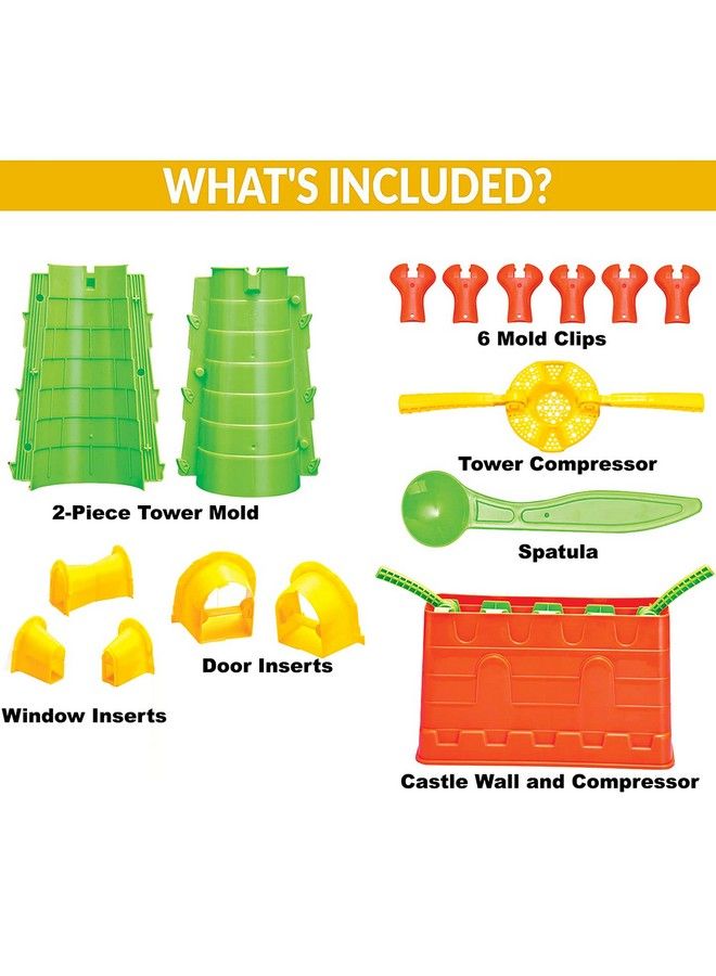 Beach Builder Create A Sand Castle Pro Building Split Mold Kit Toy For Kids (18 Pcs)