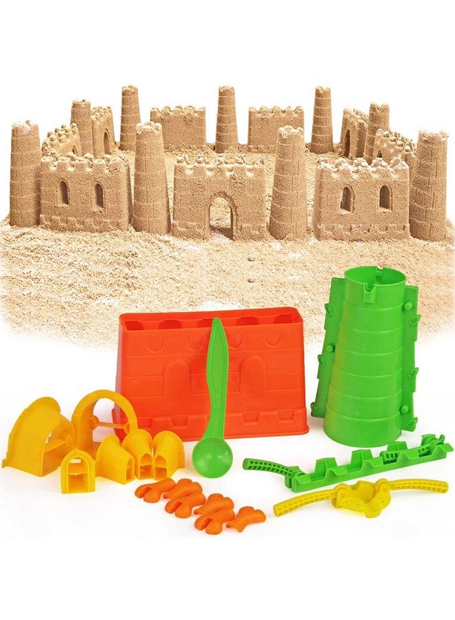 Beach Builder Create A Sand Castle Pro Building Split Mold Kit Toy For Kids (18 Pcs)