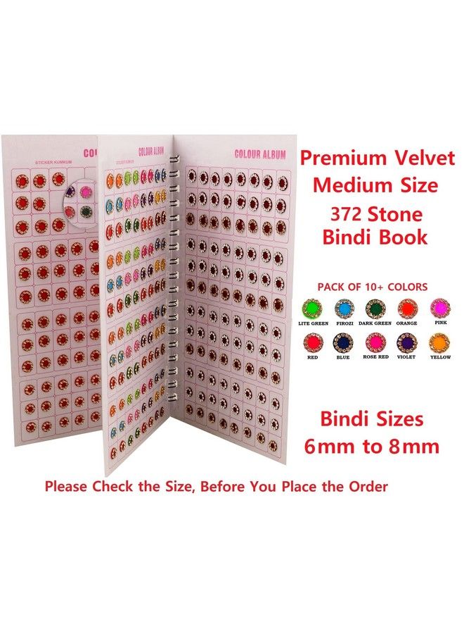 Forehead Sticker Kumkum Gold & White Stone Multicolour Bindi Booklet For Women & Girls (Stone Bindi Book 376 Bindis)