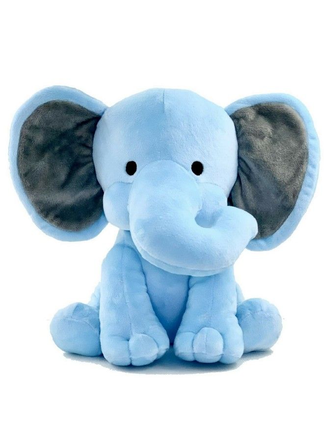 Elephant Sitting Plush Soft Toy Cute Kids Animal Home Decor Boys Girls (Blue 30 Cm)