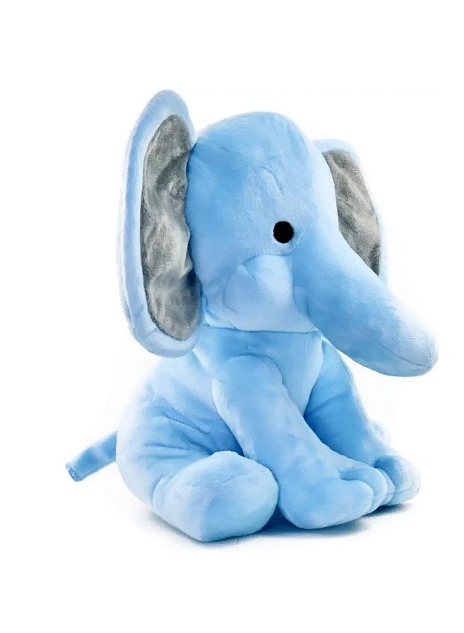 Elephant Sitting Plush Soft Toy Cute Kids Animal Home Decor Boys Girls (Blue 30 Cm)