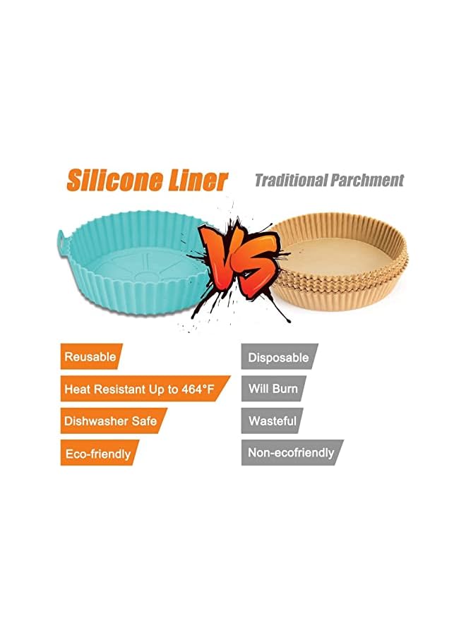 Silicon Air Fryer Liner Pot Reusable, BPA Free, Eco-Friendly. Air Fryer Accessories - Multi Color