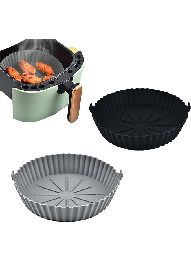 Air Fryer Silicone Pot,Reusable Universal Air Fryer Accessories for Air Fryer Baking Roasting Oven Microwave Cake Baking Mould, Steamer etc