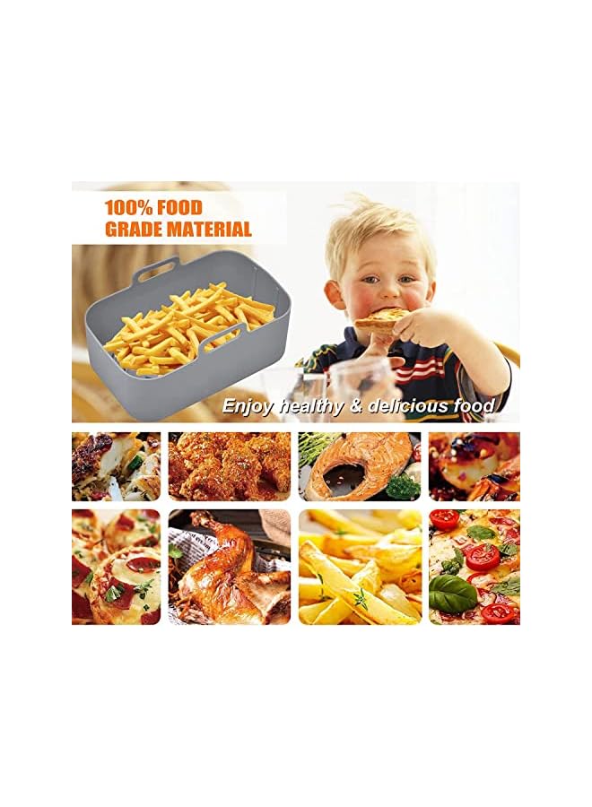 Packs Air Fryer Silicone Pot for Ninja Foodi Dual DZ201 DZ401, Food Grade Reusable Non Stick Replacement Silicone Air Fryer Liner Basket Bowl Accessories for Ninja 8 QT Air Fryer, Dishwasher Safe