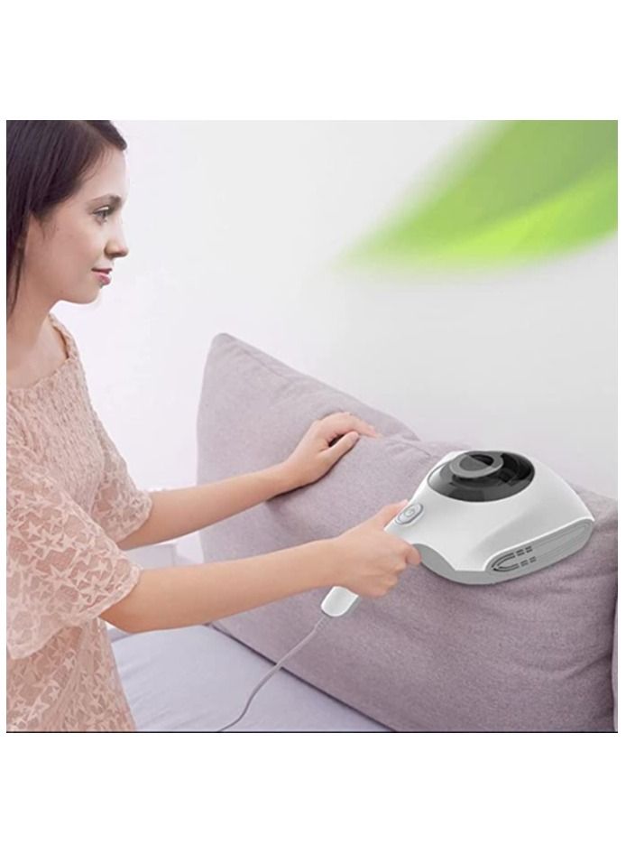 Handheld Bed Vacuum Cleaner UV Sanitizing, Mattress Vacuum Cleaner with 55℃ Hot Air Dehumidifying, 12Kpa Super Suction Bed Vacuum Cleaner Suitable for Pillows, Curtains, Sofas and Carpets