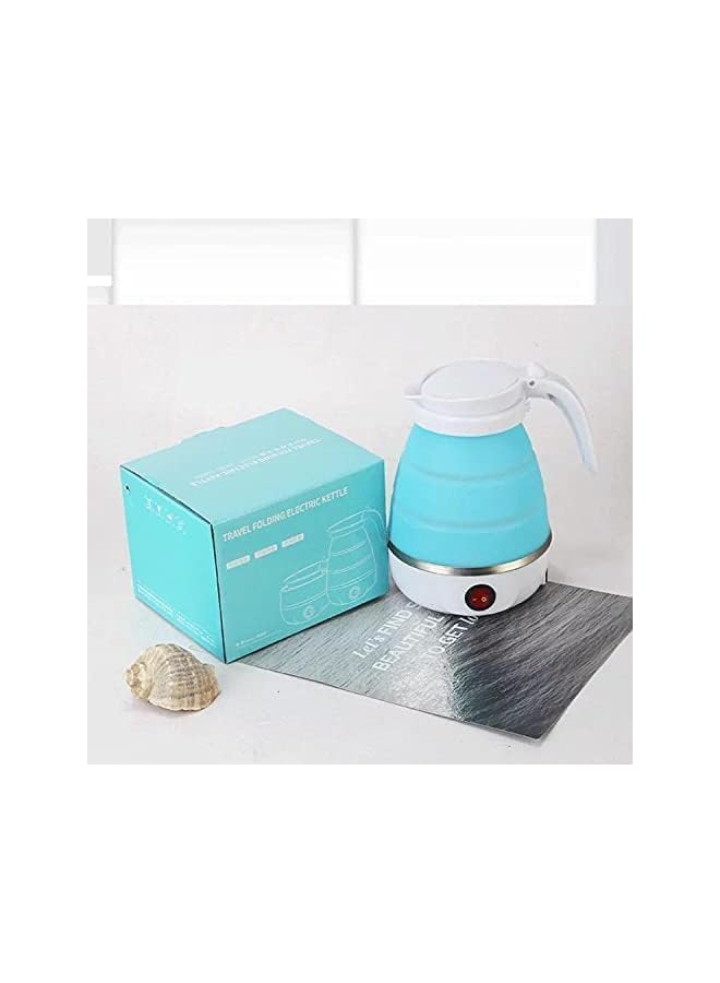 Foldable Silicon Water Heater Jug Collapsible Mini Portable Electric Kettle (White)