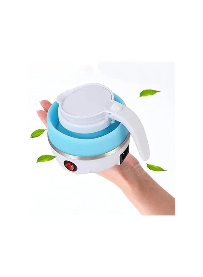 Foldable Silicon Water Heater Jug Collapsible Mini Portable Electric Kettle (White)