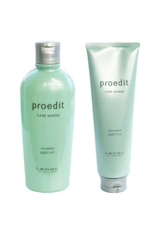 Proedit Care Works Hair Shampoo 300Ml & Hair Ttreatment 250Ml Set Soft Fit (Green Tea Set)