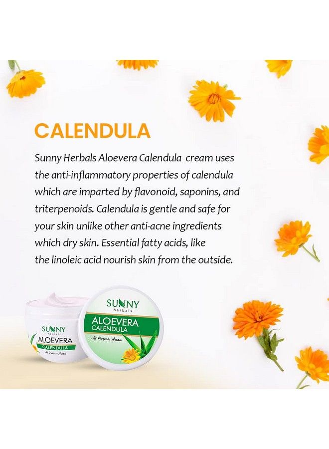 Aloevera & Calendula All Purpose Cream ; Helps Prevent Scarring Sunburn ; Calendula Suitable For Delicate Skin ; Aloevera Helps To Moisturize Skin & Gives A Healthy Glow 500 Gm