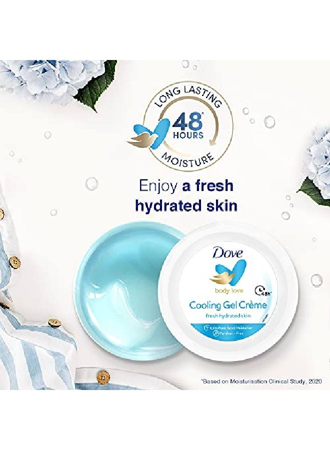 Cooling Gel Crème (Cream) 48 Hrs Long Lasting Hydration Lightweight Oil Free Moisturizer For Smooth Skin Paraben Free 245 G