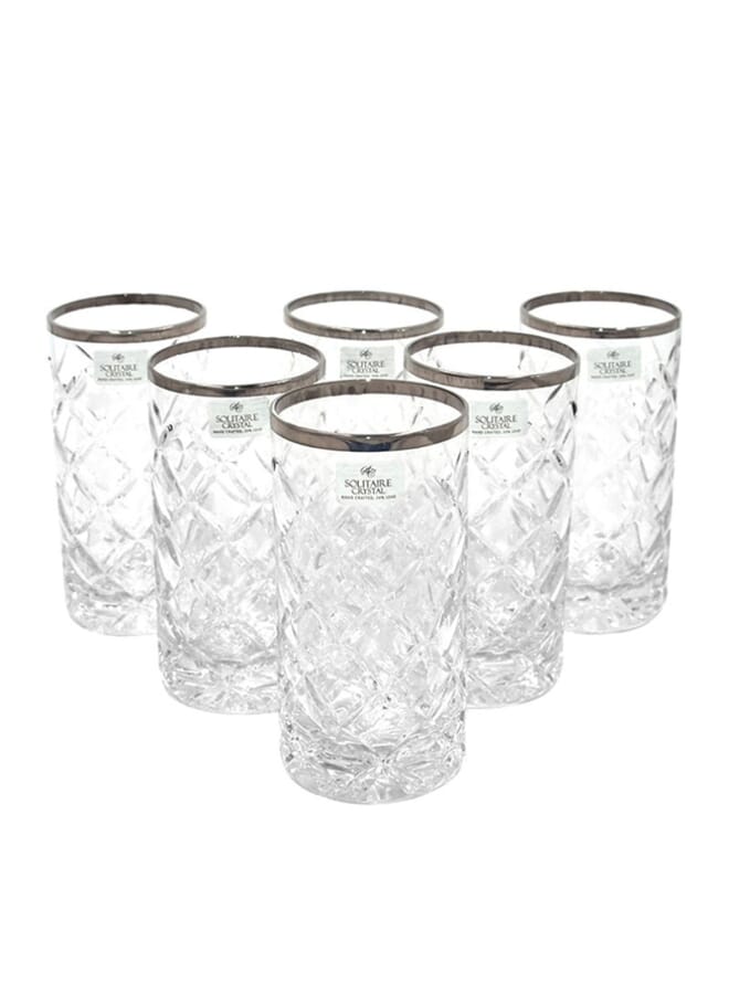 Glass Set Clear/Silver 24X30X8Centimeter