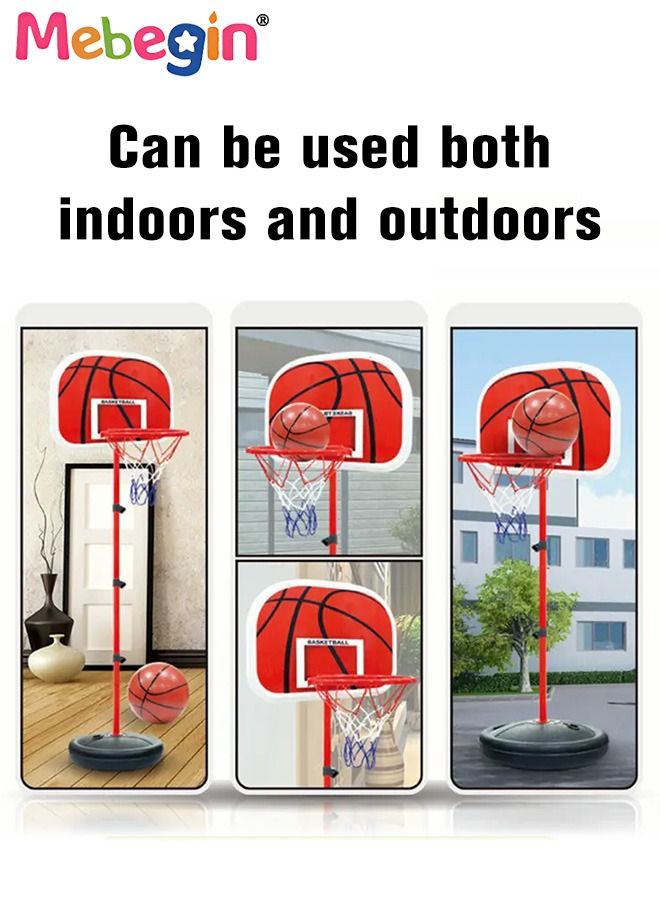 175cm Basketball Stand Hoop Set, Kids Basket Holder Include Ball and Inflator, Adjustable Basketball Stand, Basket Holder Hoop Goal, Outdoor Fun Sports Activity Game