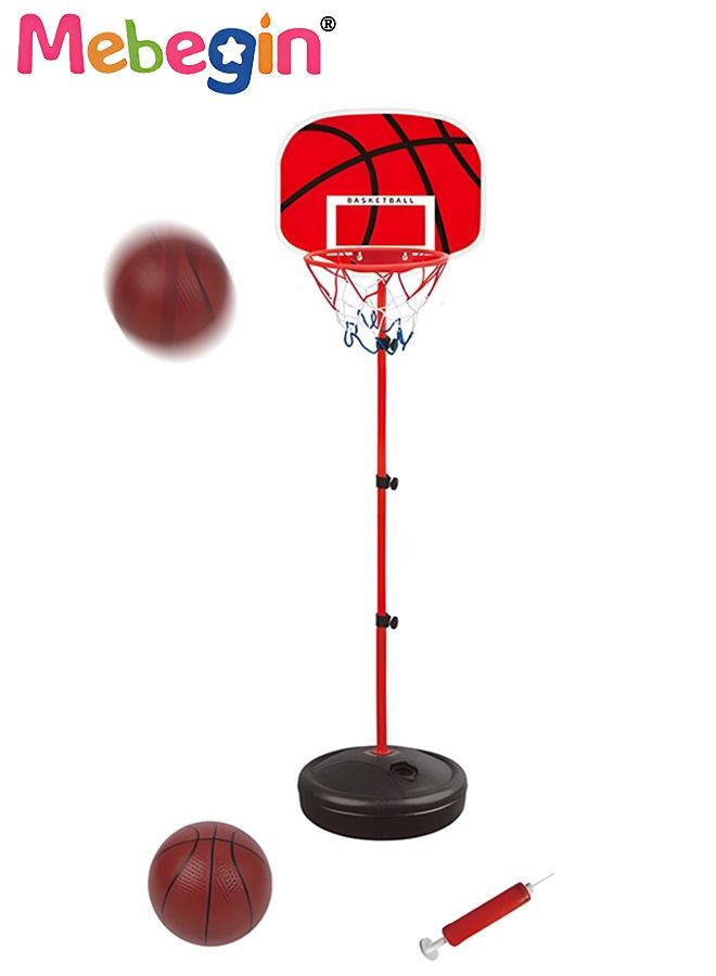 175cm Basketball Stand Hoop Set, Kids Basket Holder Include Ball and Inflator, Adjustable Basketball Stand, Basket Holder Hoop Goal, Outdoor Fun Sports Activity Game
