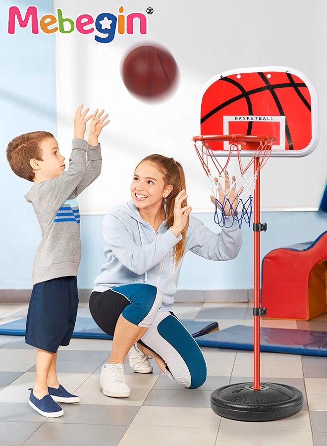 175cm Basketball Stand Hoop Set, Kids Basket Holder Include Ball and Inflator, Adjustable Basketball Stand, Basket Holder Hoop Goal, Outdoor Fun Sports Activity Game