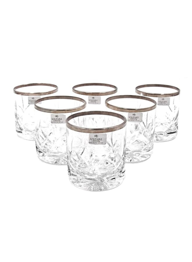 Glass Set Clear/Silver 21X28X9Centimeter
