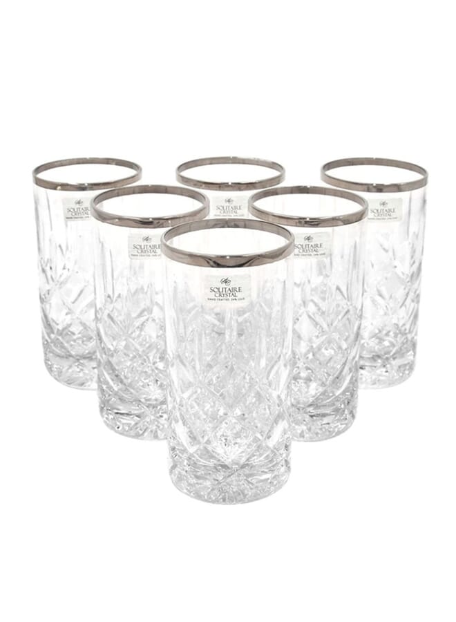 Glass Set Clear/Silver 24X30X8Centimeter