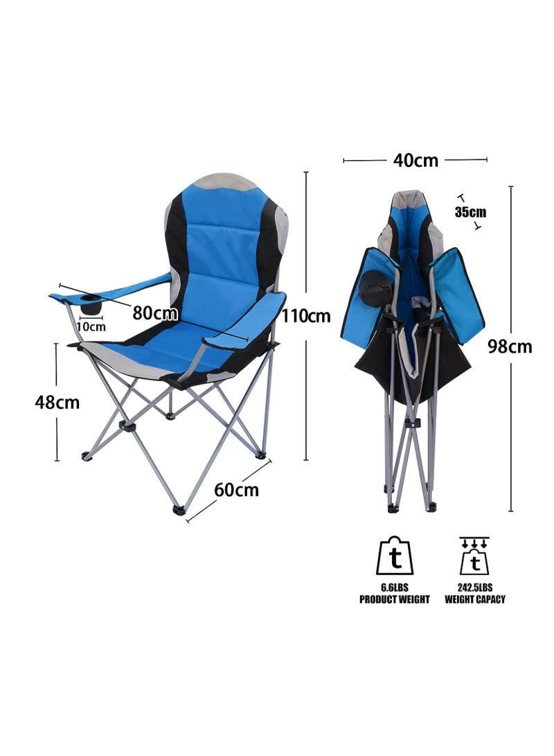 Folding Camping Chair with Cup Holder Heavy Quality-Blue | Sadu Chair | Foldable Chair | Garden Chair | Fishing Chair | Travel Chair | Picnic Chair