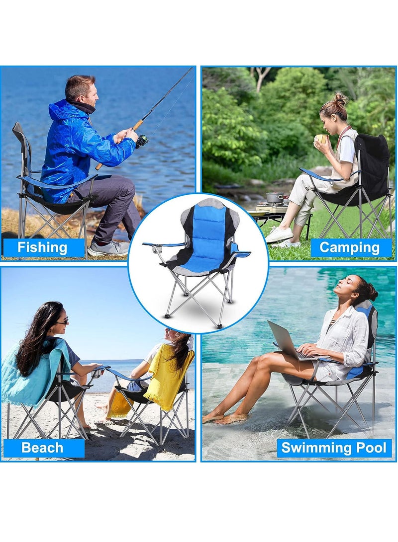 Folding Camping Chair with Cup Holder Heavy Quality-Blue | Sadu Chair | Foldable Chair | Garden Chair | Fishing Chair | Travel Chair | Picnic Chair