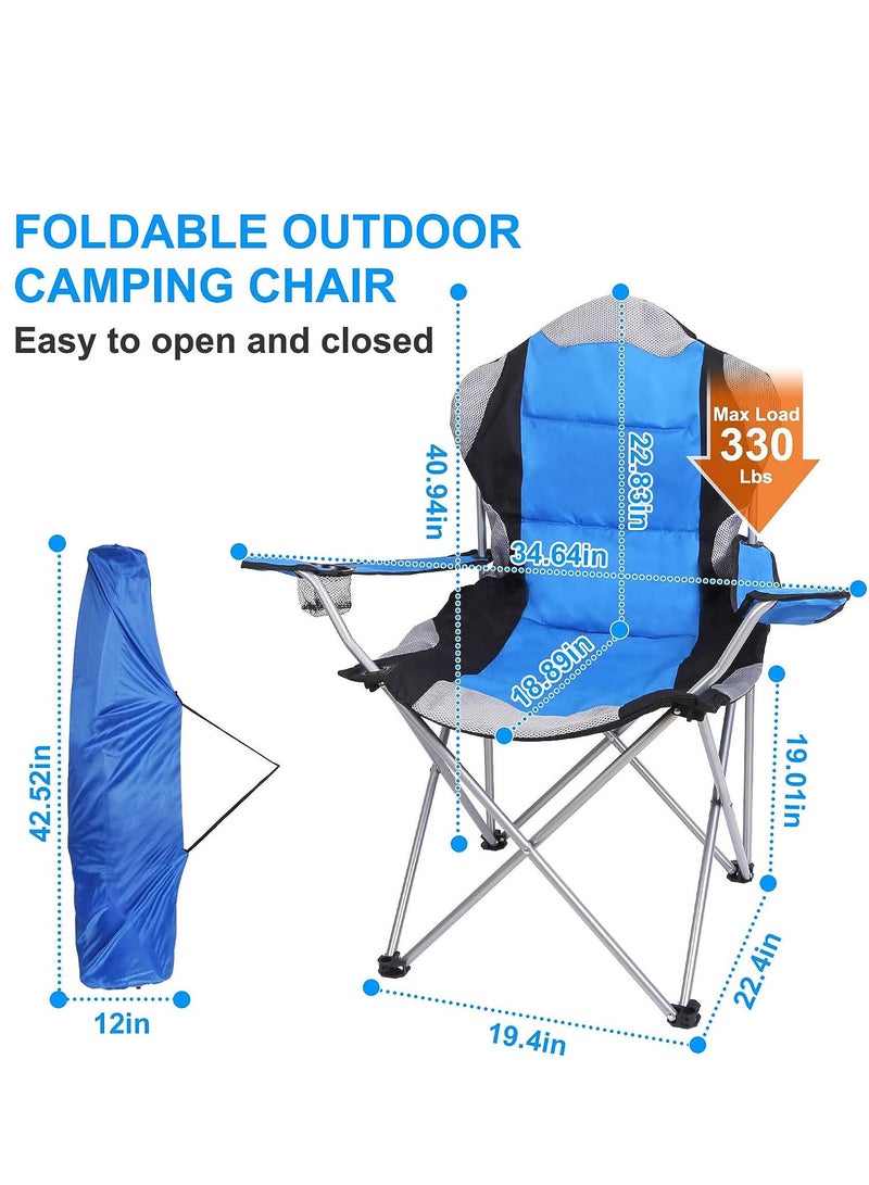 Folding Camping Chair with Cup Holder Heavy Quality-Blue | Sadu Chair | Foldable Chair | Garden Chair | Fishing Chair | Travel Chair | Picnic Chair