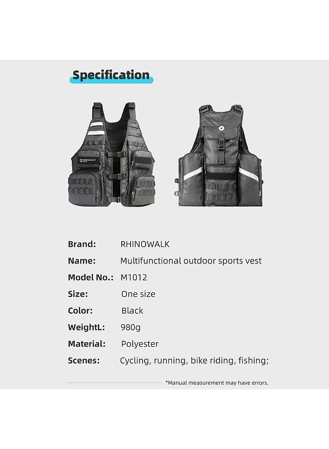 Bike Cycling Vest Multifunctional Fishing Vest Motorcycle Riding Hiking Camping Protective Vest