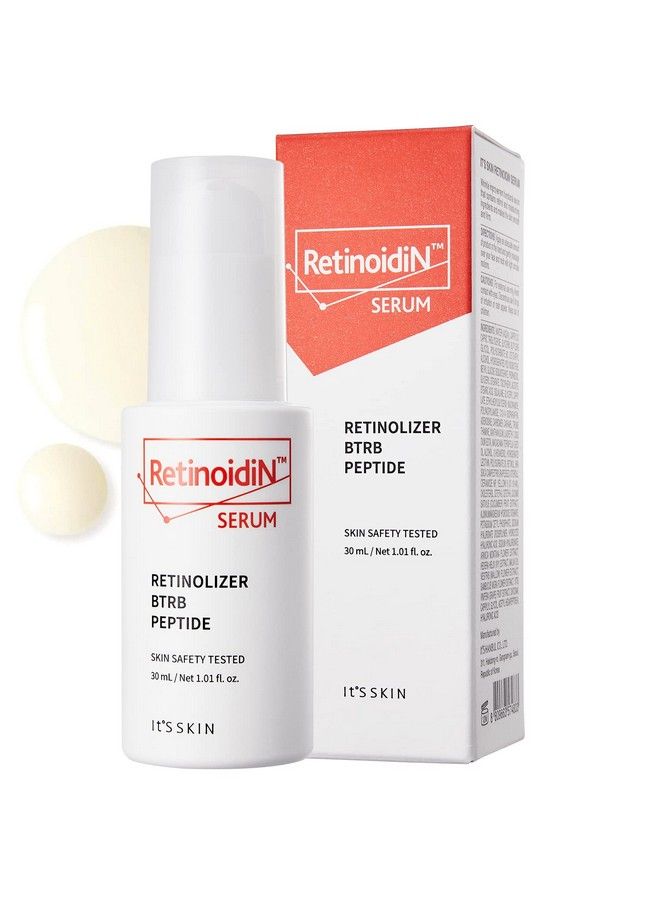 Retinoidin Serum Retinol Anti Aging Serum Smooth Wrinkles & Fine Lines Firming & Moisturizing With Adenosine Hyluronic Acid Peptides Niacinamide And Ceramide 1.01 Fl.Oz