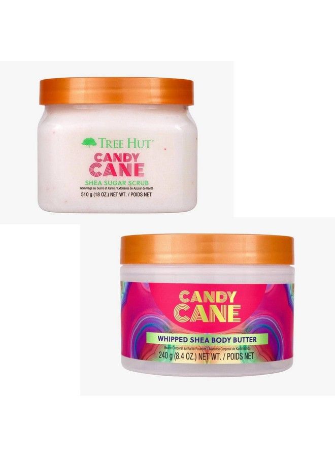 Candy Cane Shea Sugar Scrub Bundled With Whipped Body Butter Holiday Gift Set 2022 264 Ounce