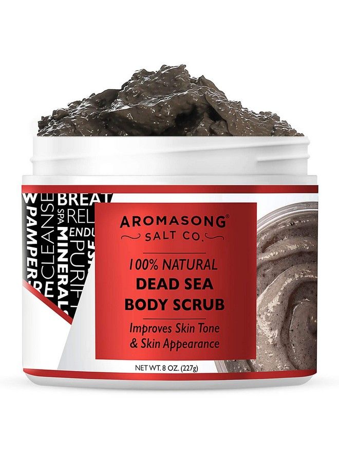 100% Pure Dead Sea Body Scrub Dead Sea Mud with Dead Sea Salt Only Natural Cream Exfoliant Stretch Mark & Wrinkle Reducer Soothing Reliefs Sore Muscles Body Scrub for Women & Men 8oz